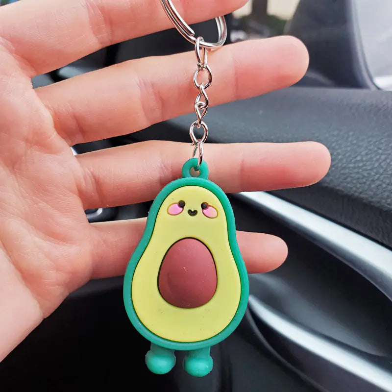 3D Avocado Heart Keychain for Bags and Purses