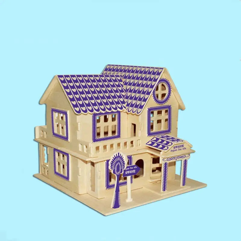 3D Wooden House Model (Aegean Villa) Puzzle Toy
