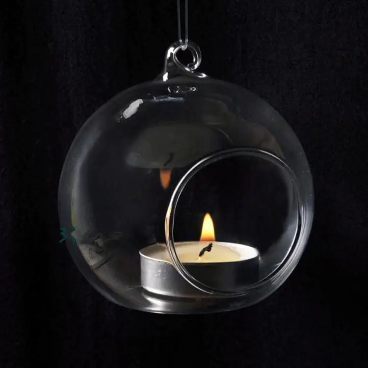 Decorative Glass Hollow Ball for Indoor Hanging (Candle)