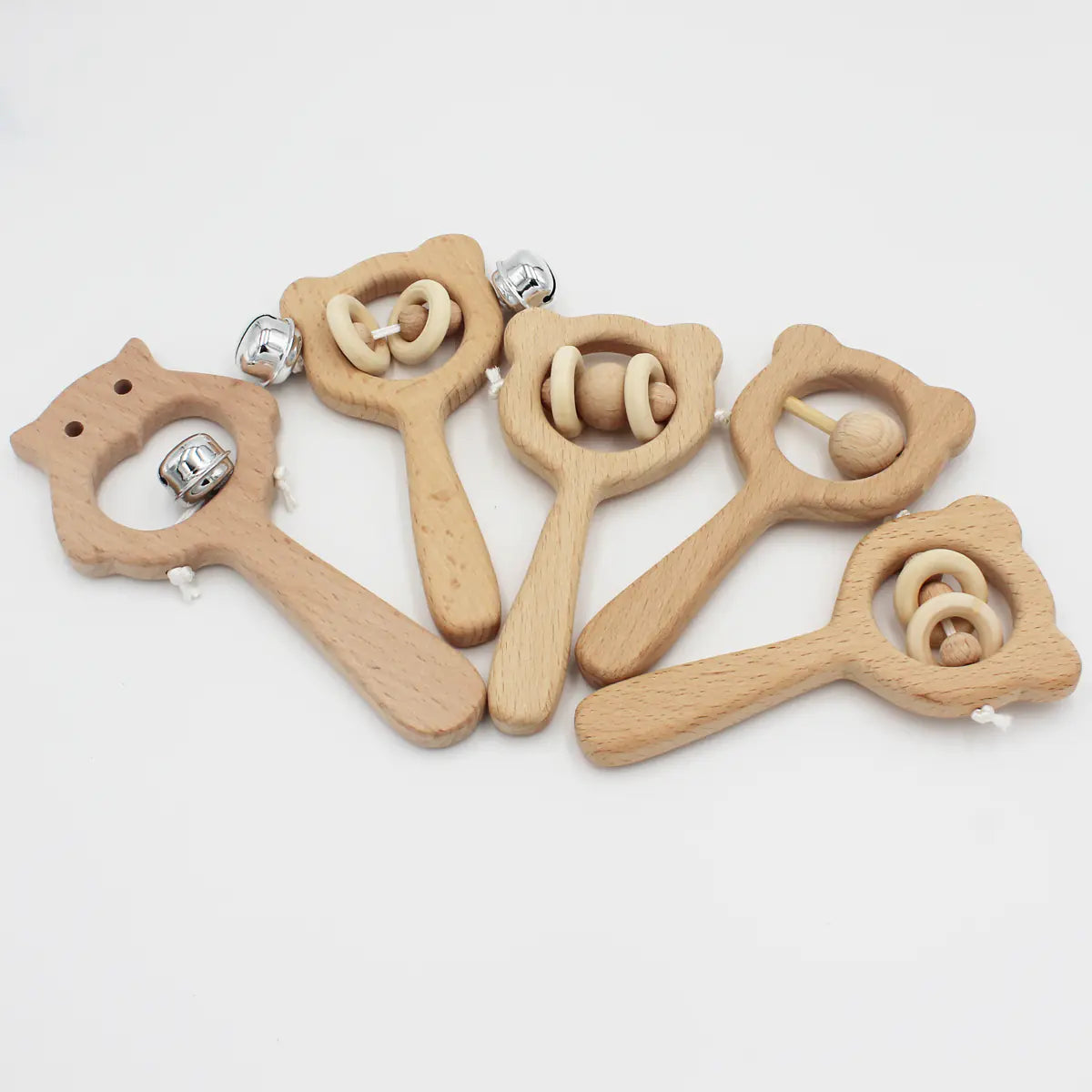 Wooden Beech Handle Chewing Baby Toy