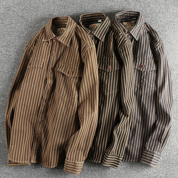 Retro Striped Men's Shirt