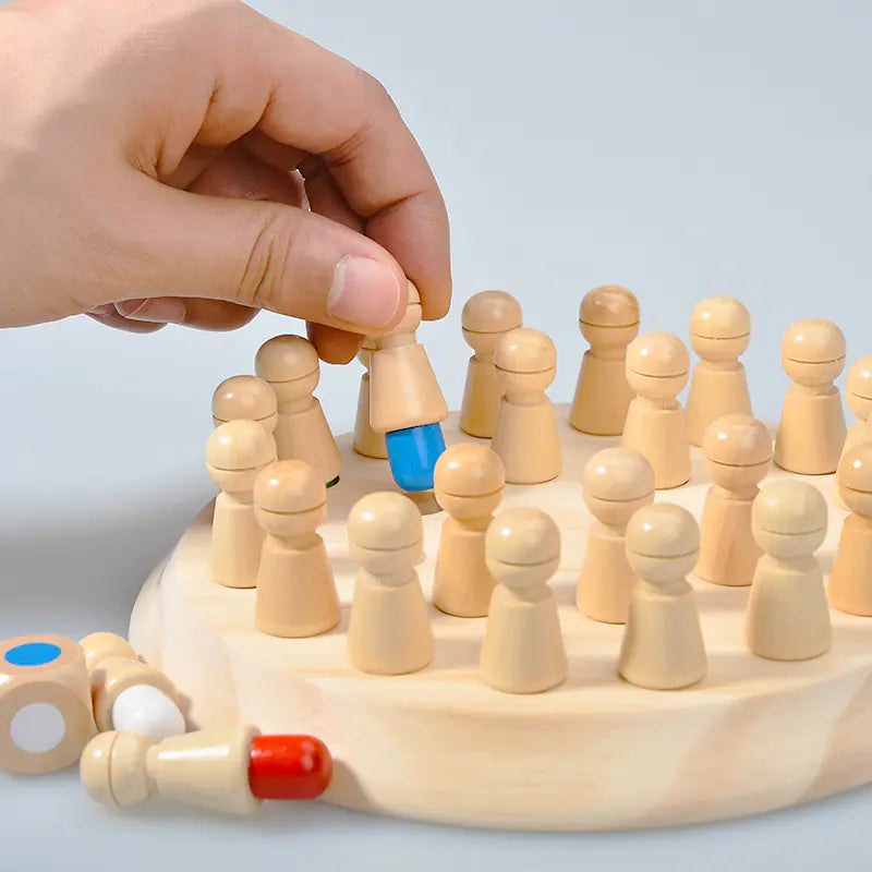 Montessori Wooden Memory Chess Matching Game