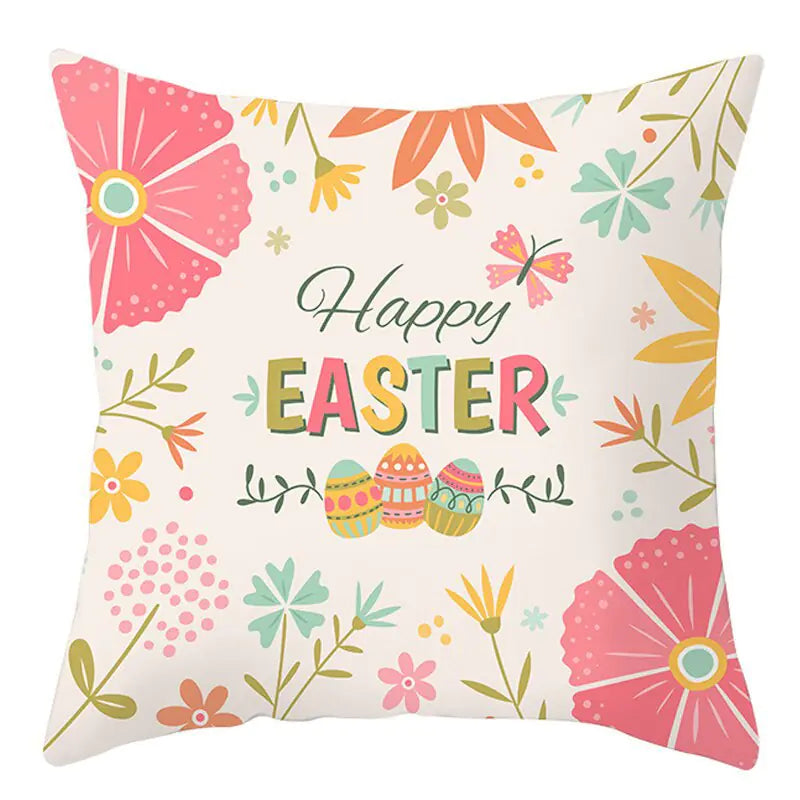 Easter Short Plush Pillowcase Cushion 18x18 inches