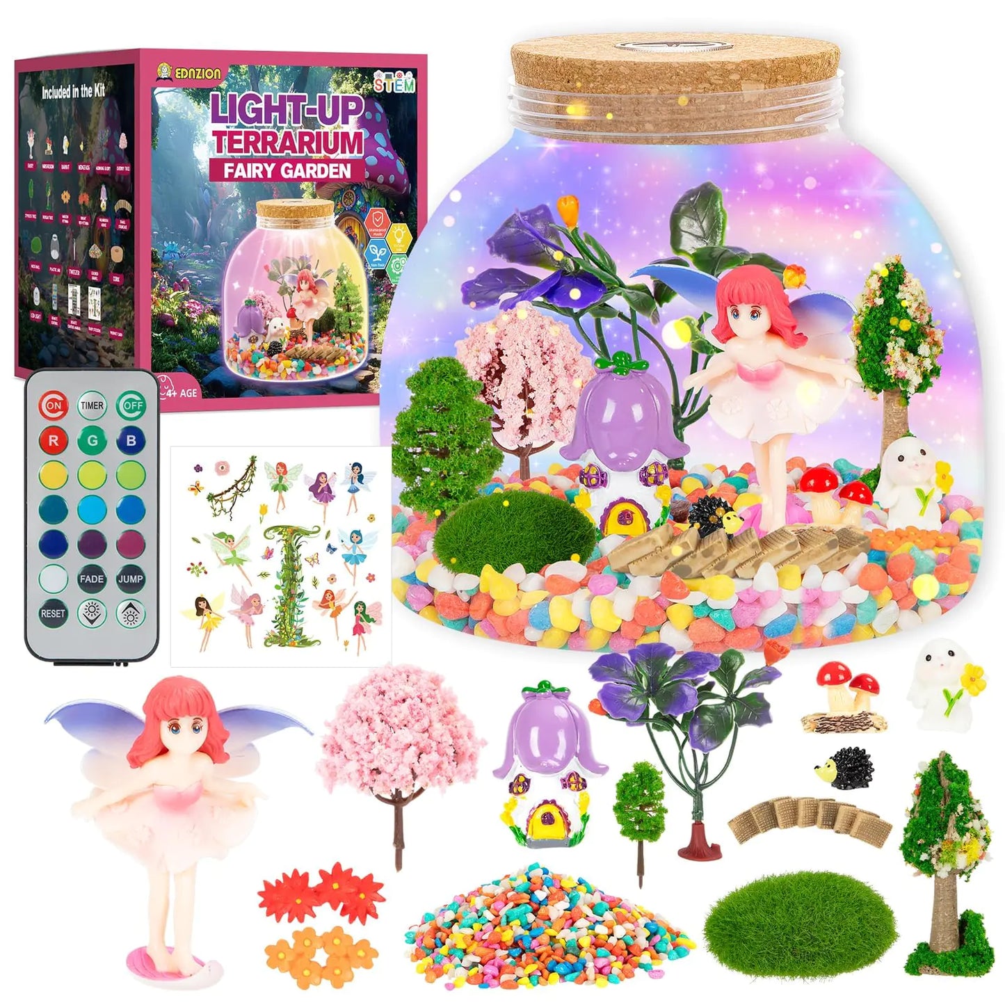 Ednzion Fairy Light Up Terrarium Kit for Kids