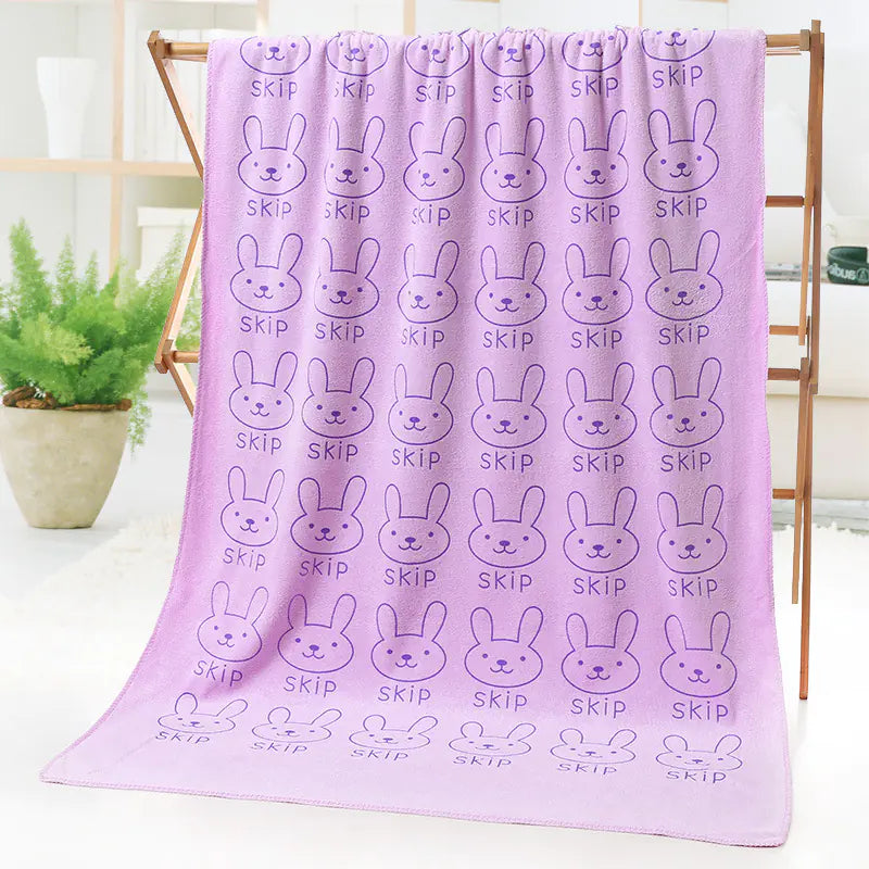 Microfiber Beach Towel with Cartoon Print Design