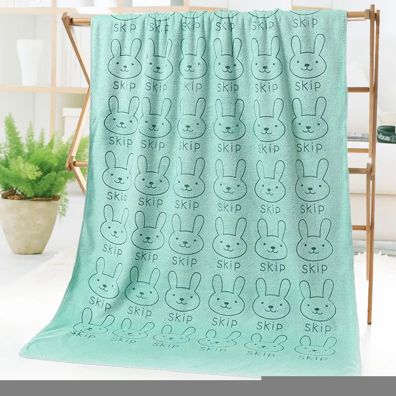 Microfiber Beach Towel with Cartoon Print Design