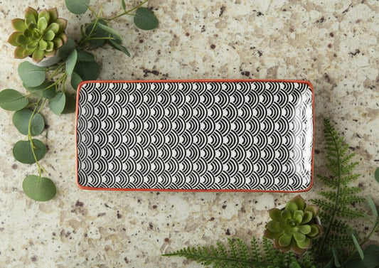 Nordic Japanese Underglaze Ceramic Small Fish Plate