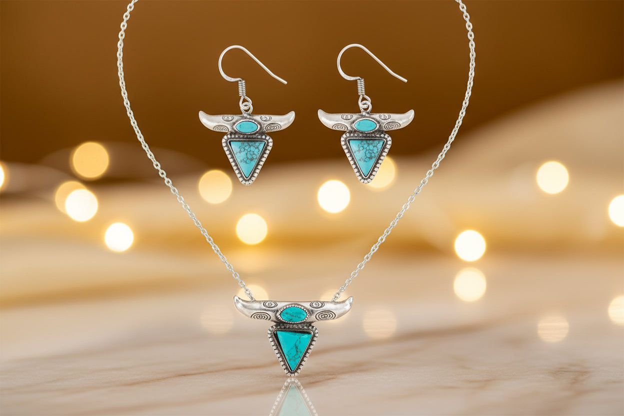 Desert Heart Turquoise Necklace and Earring Set