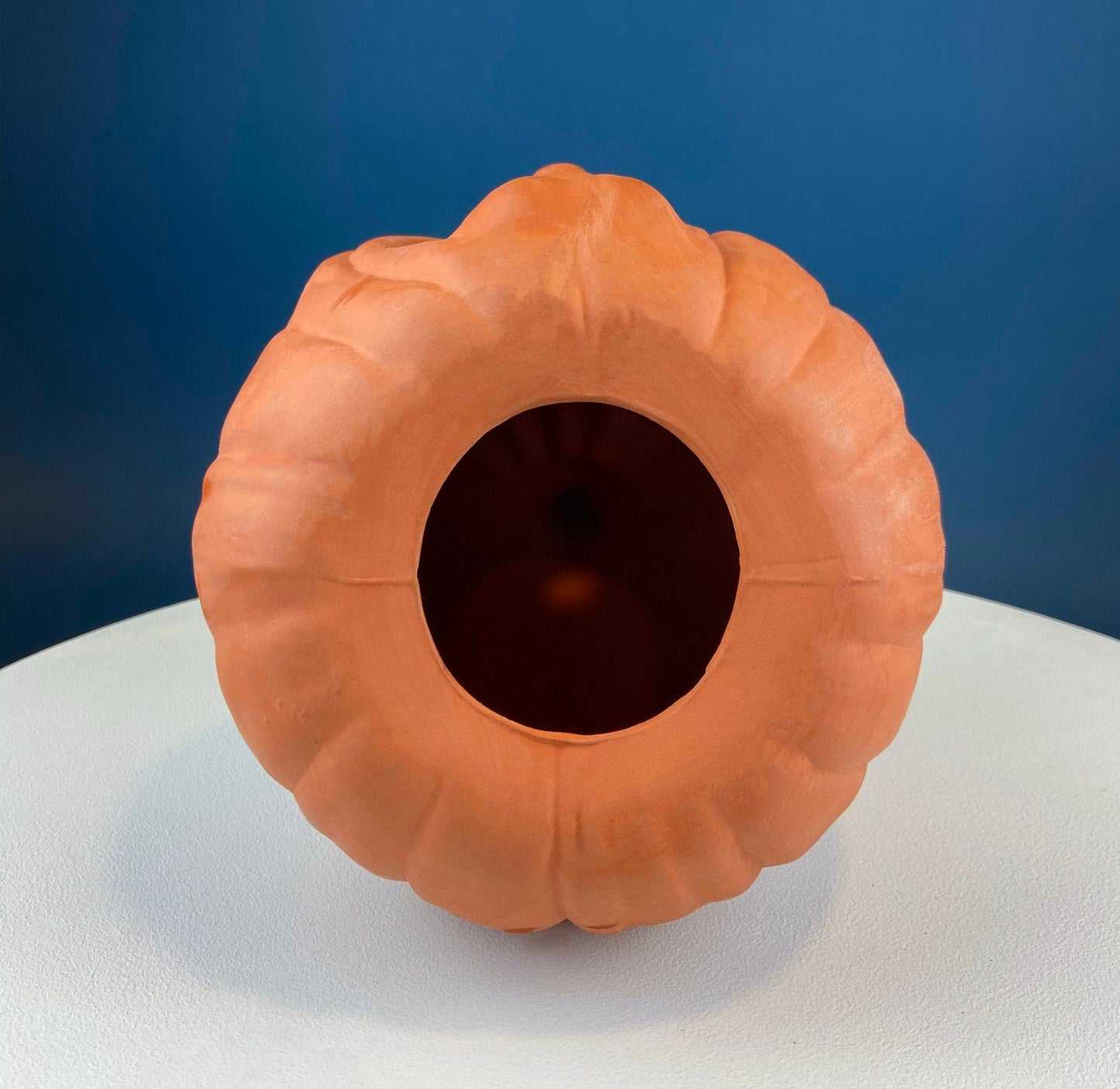 Set of Two Large Clay Pumpkins