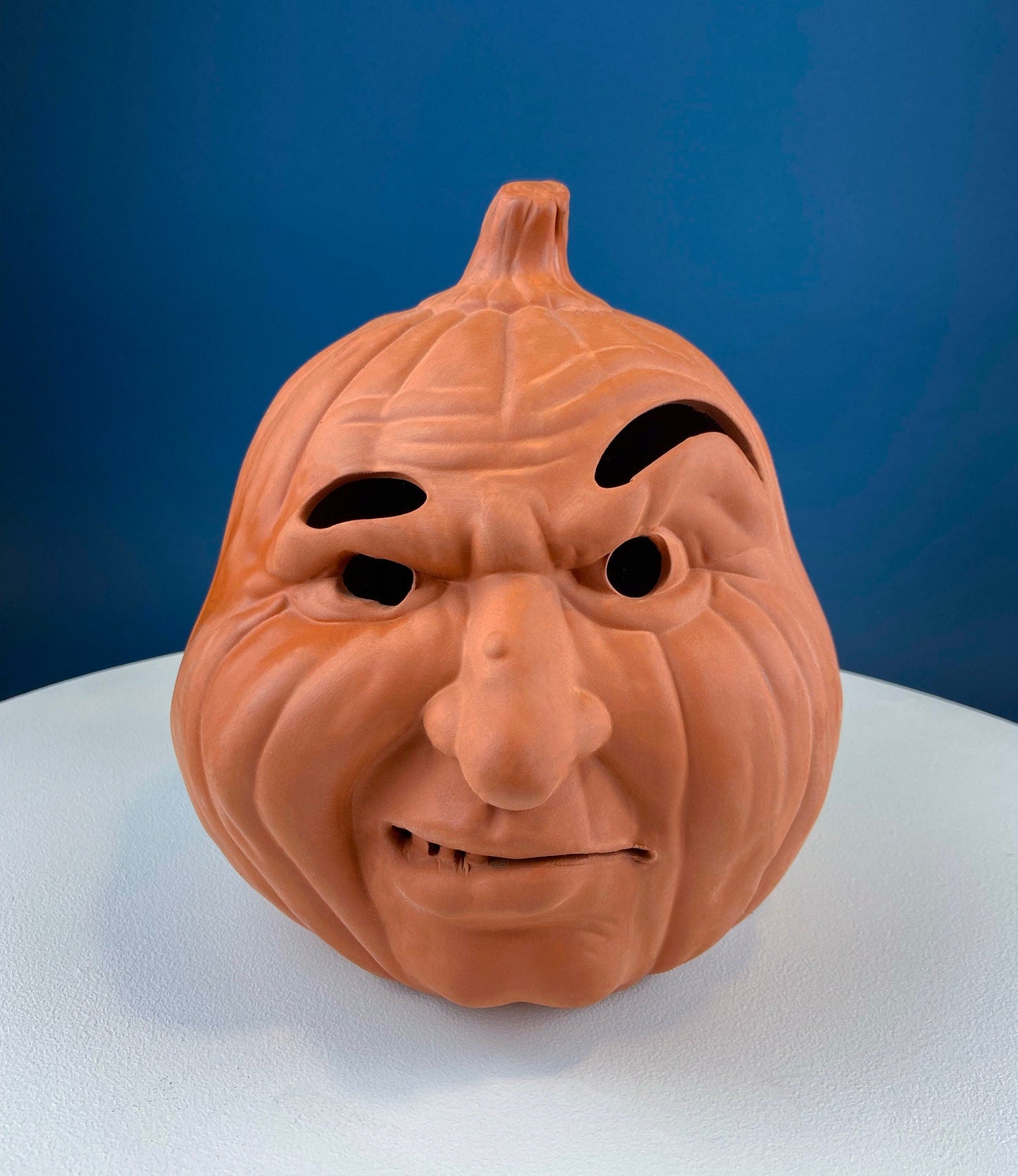 Set of Two Large Clay Pumpkins