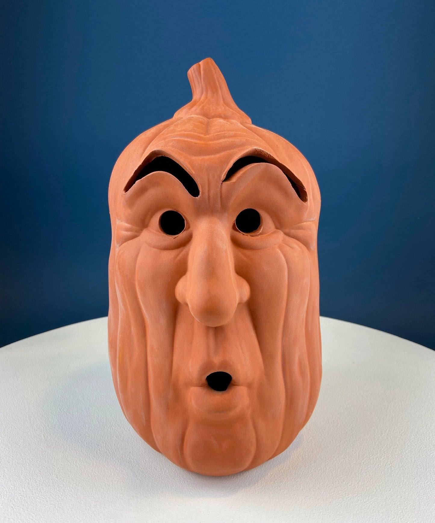 Set of Two Large Clay Pumpkins