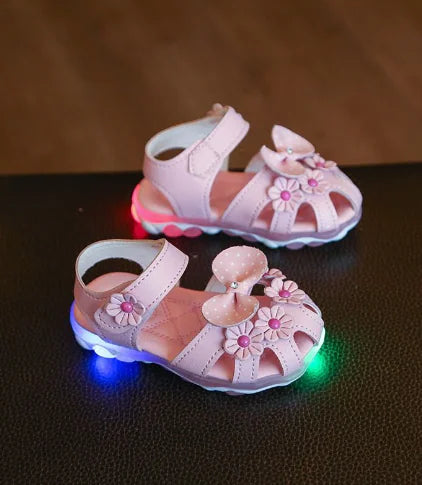 Flower Sandals, Toddler Shoes, Light-Up Princess Shoes