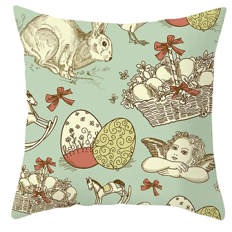 Easter Short Plush Pillowcase Cushion 18x18 inches