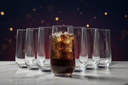 Krosno Tall Water Juice Drinking Glasses Set of 6 16.2 oz Splendour Collection Highball & Tumbler Crystal Glass Dishwasher Safe Made in Europe