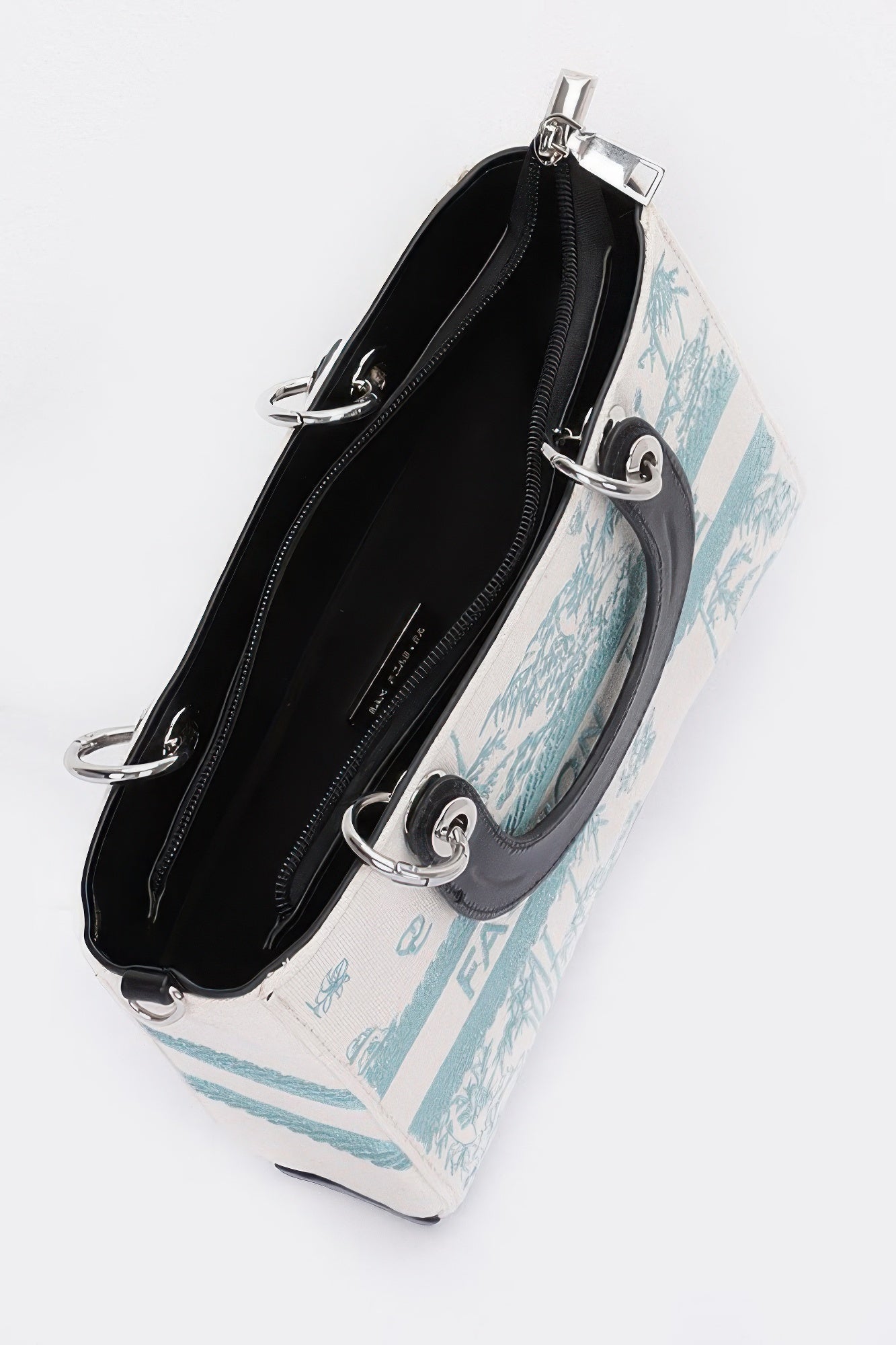 Embroidery Faux Leather Tote Bag