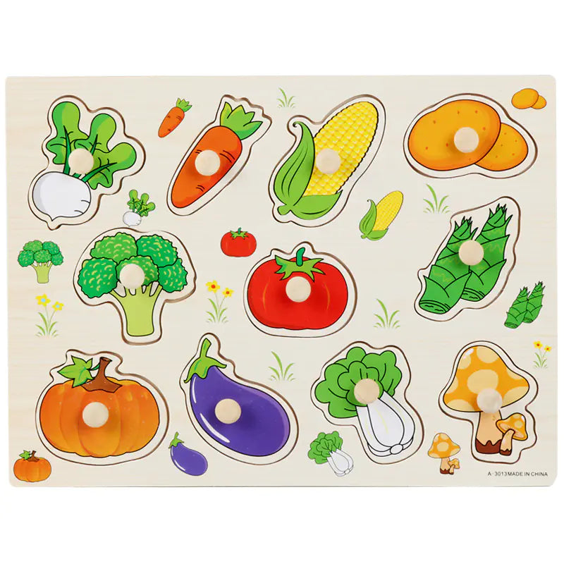Montessori Pegged Wooden Puzzle Board for Kids
