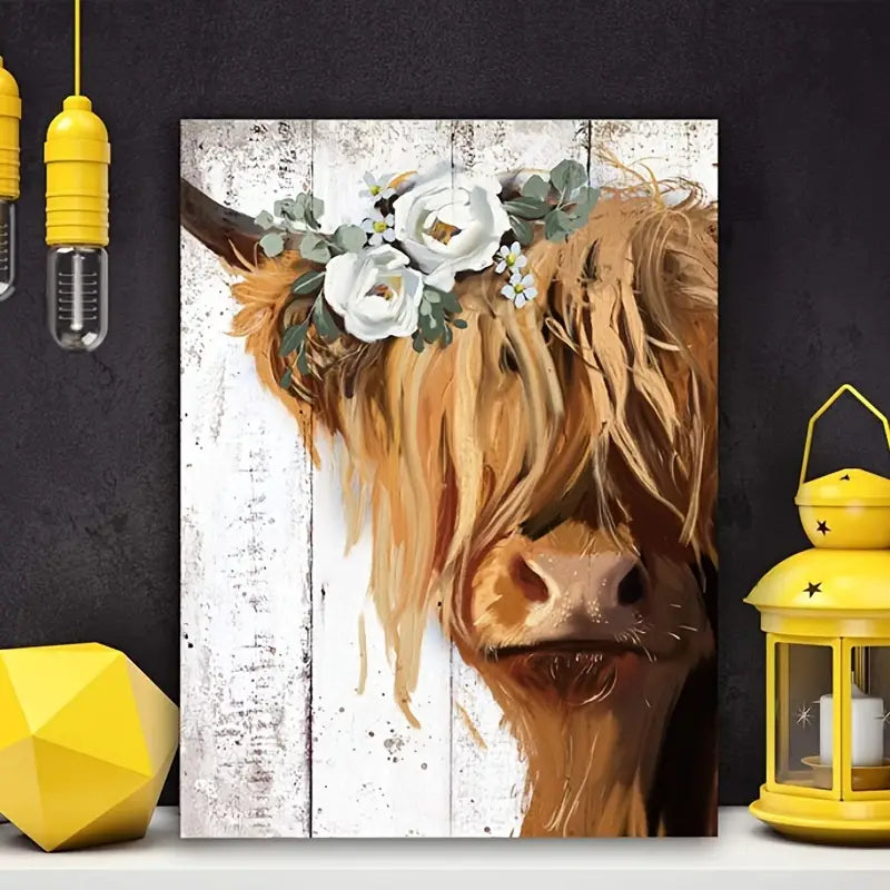 Frameless Fun Cow Canvas for Country Farmhouse Decor