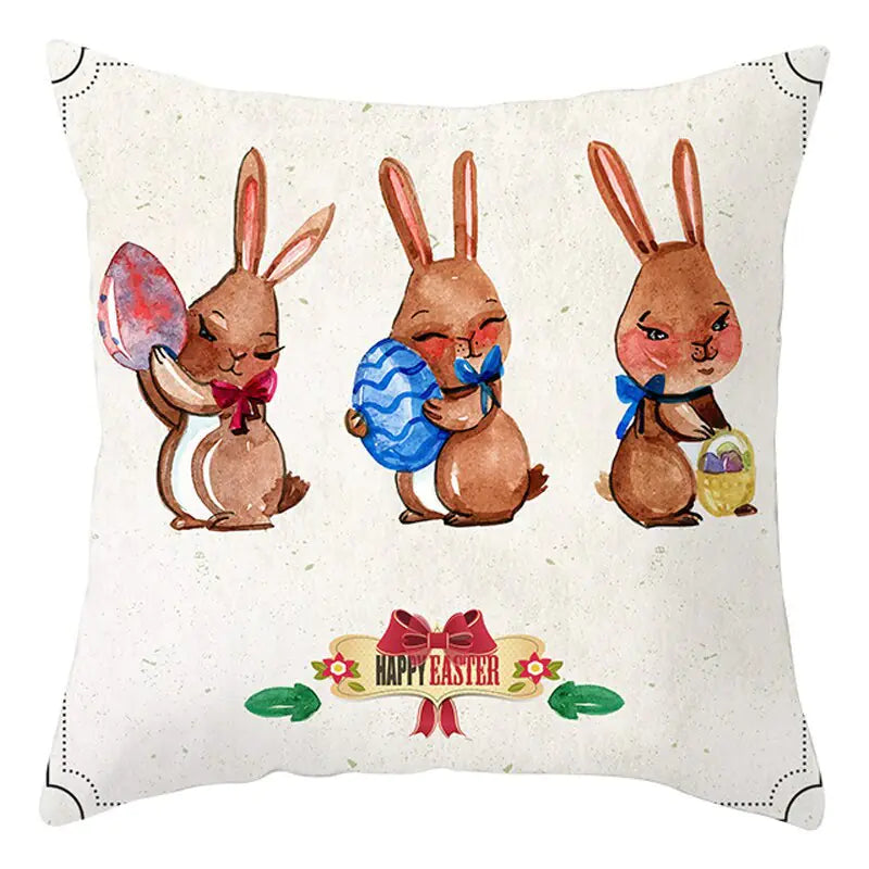 Easter Short Plush Pillowcase Cushion 18x18 inches