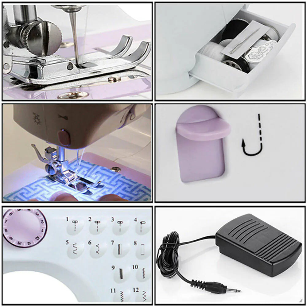 Mini Multifunctional Electric Sewing Machine for Beginners - Adjustable Speed
