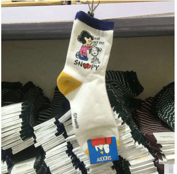 Cartoon Mid-Calf Socks - Snoopy Design