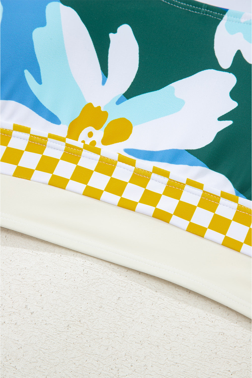 Green Floral Print Racerback Cutout High Waist 2pcs Bikini