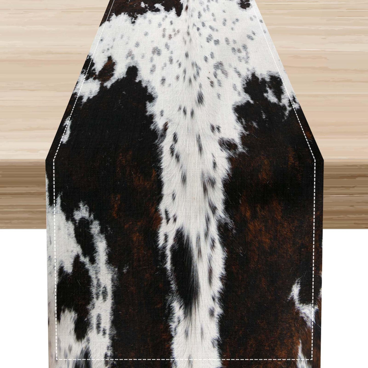 Cowhide Printed Table Runner 13"x72"