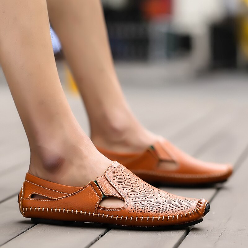 Genuine Leather Summer Flat Sandals