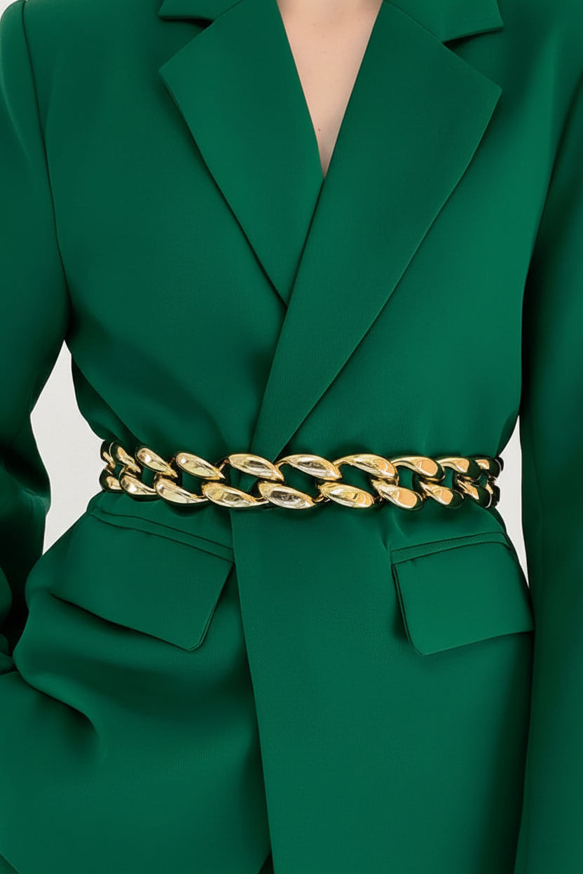 1.2" Width Acrylic Curb Chain Belt