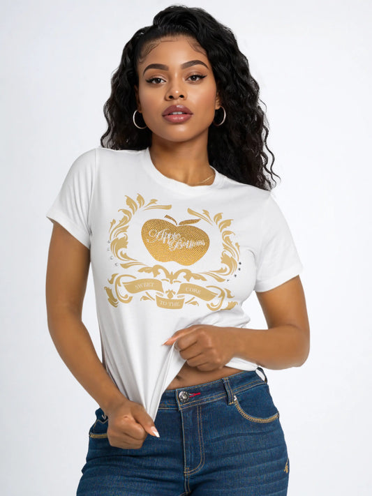 Golden Crest Tee - White