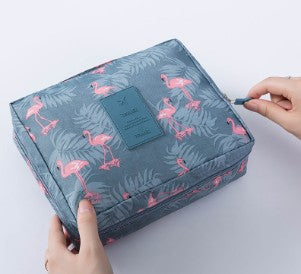 Waterproof Flamingo Print Travel Toiletry Bag