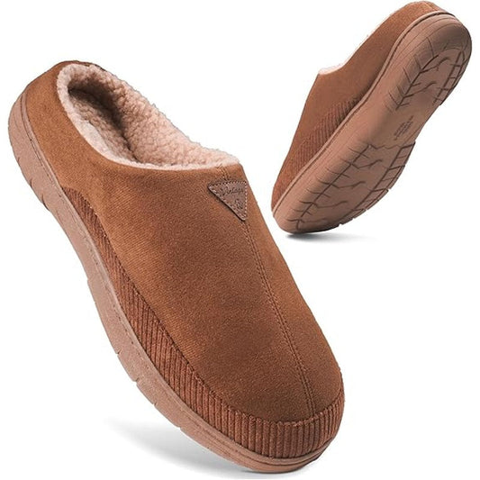 Weatherproof Men's Brown Memory Foam Slippers-Size Medium 9-10