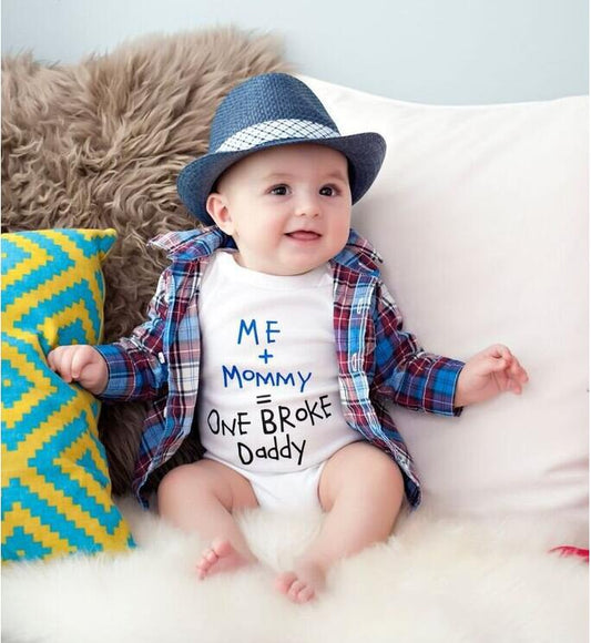 "Me + Mommy = One Broke Daddy" Funny Baby Onesie