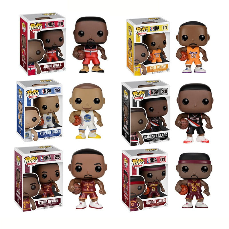 NBA Figurines of Stars LeBron, Kobe, Curry, Kyrie, Wall