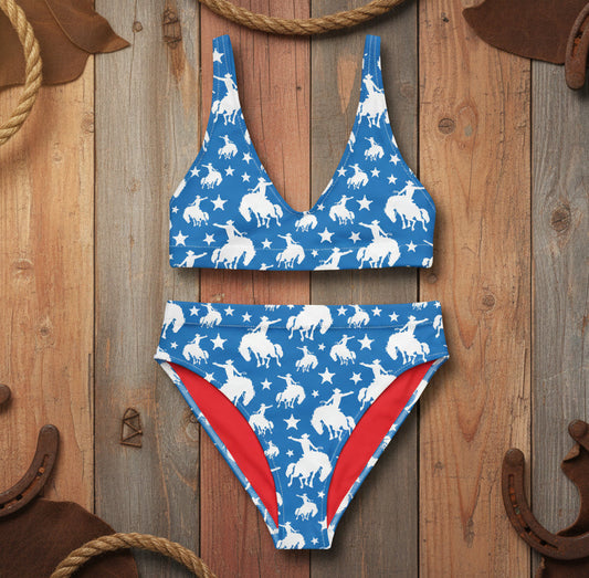 Baha Ranch Yeehaw Blue Rodeo Cowboy Bikini