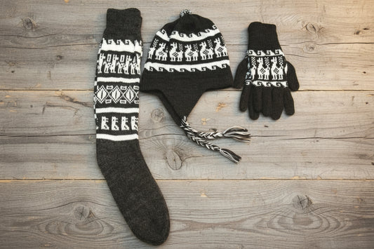 Alpaca Inca Hat, Gloves, Socks set