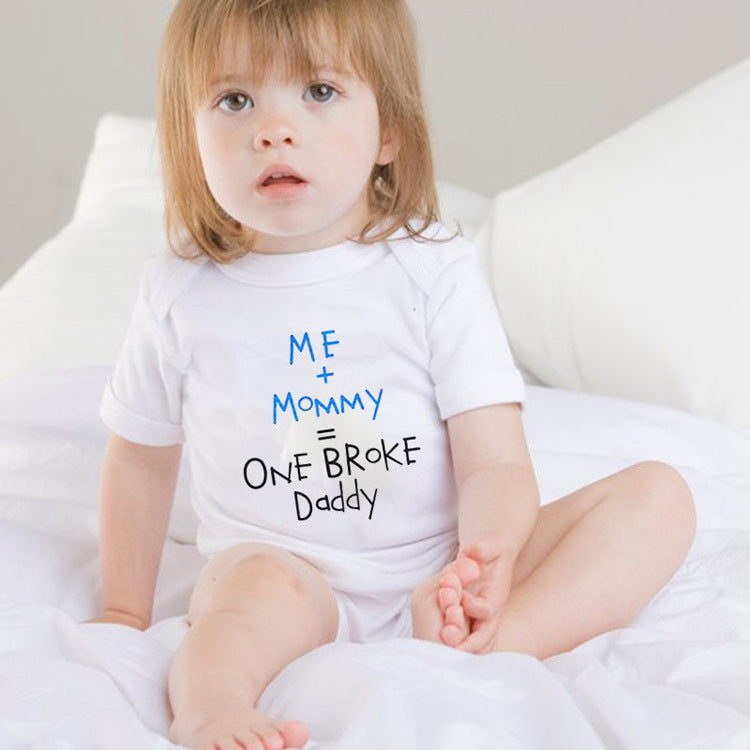 "Me + Mommy = One Broke Daddy" Funny Baby Onesie