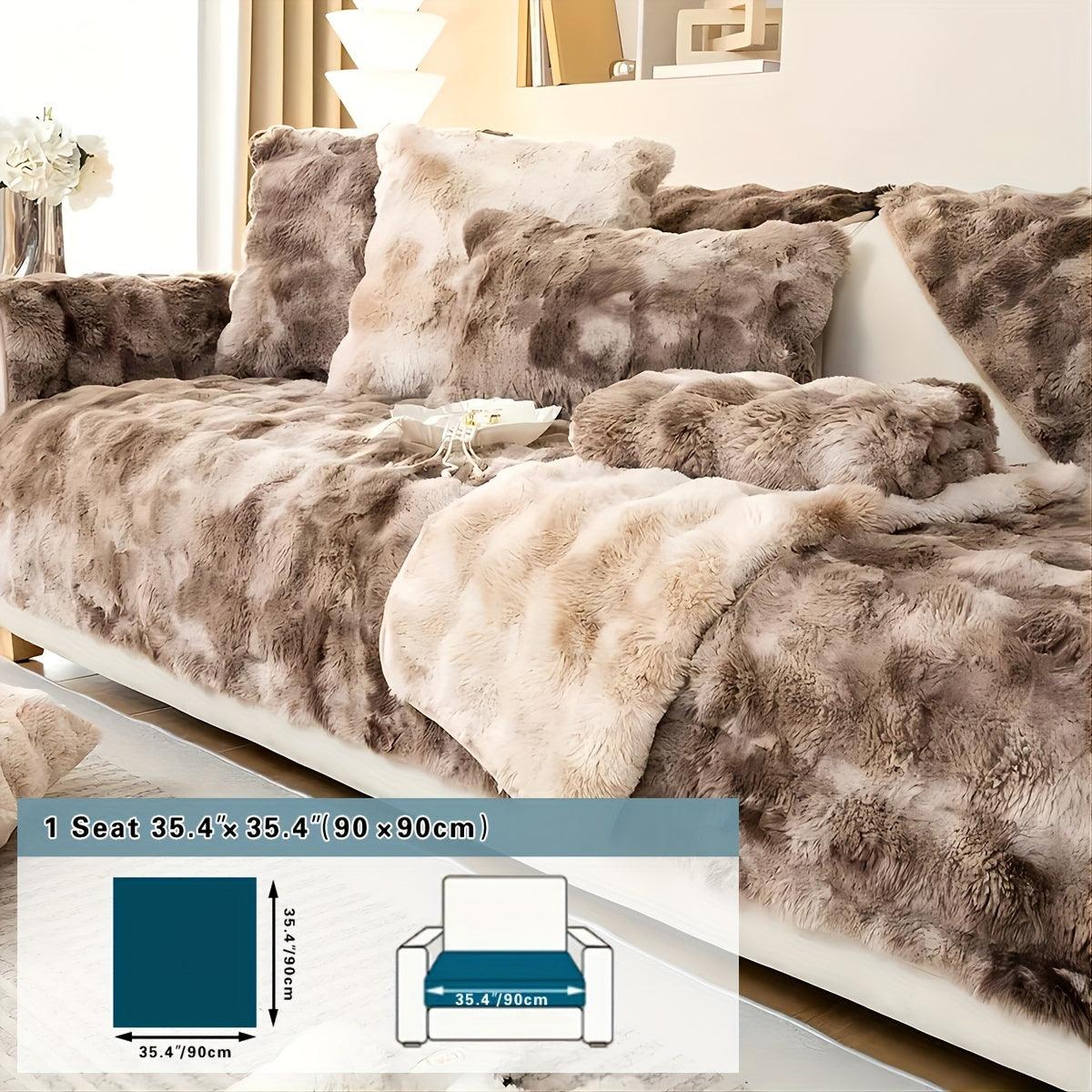 Luxurious Gradient Velvet Sofa Cover