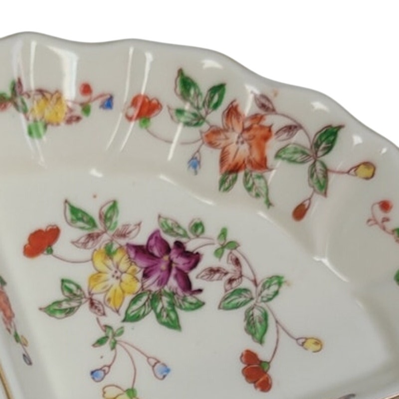 Floral Hand Painted Divided Plate Dish