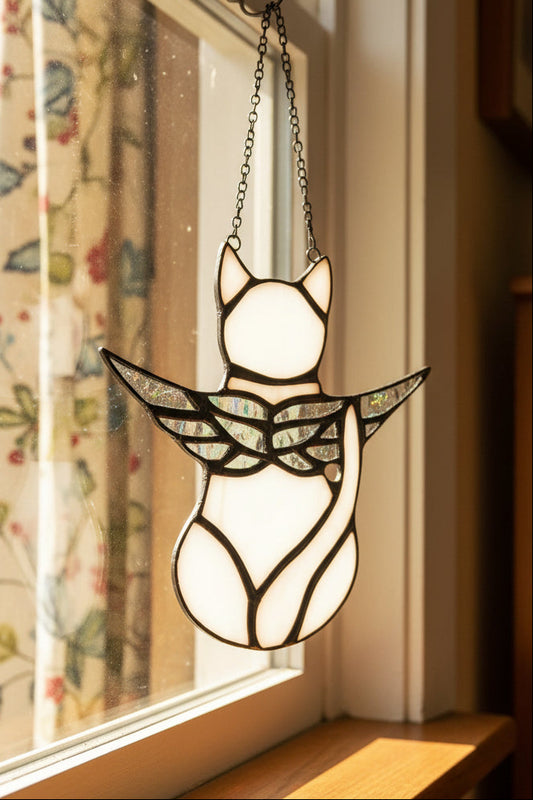Angel Cat Memorial Suncatcher