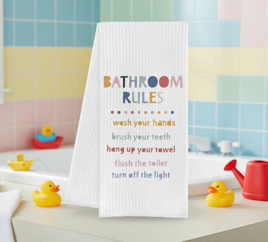 Kids Bathroom Rules Hand Towels