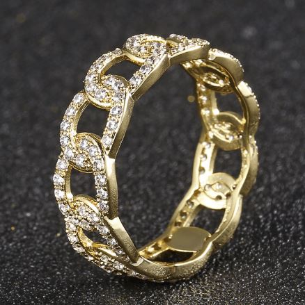 Cuban Diamond Stud Ring