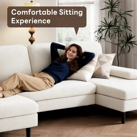 Chenille Fabric 4-seat U-shaped Combination Sofa