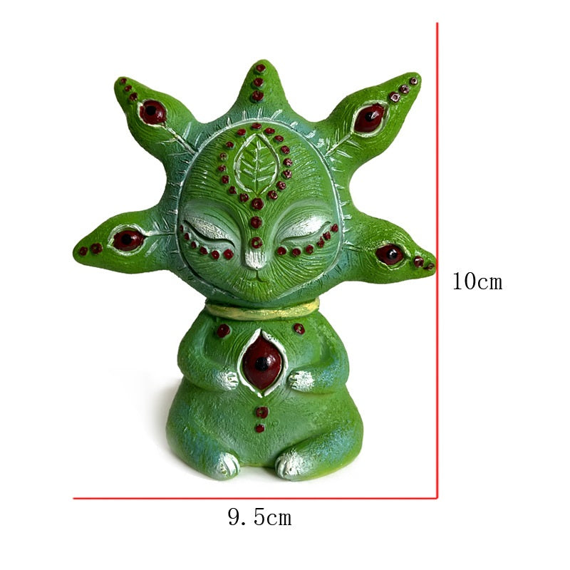 Three-Eyed Alien Resin Garden Sculpture