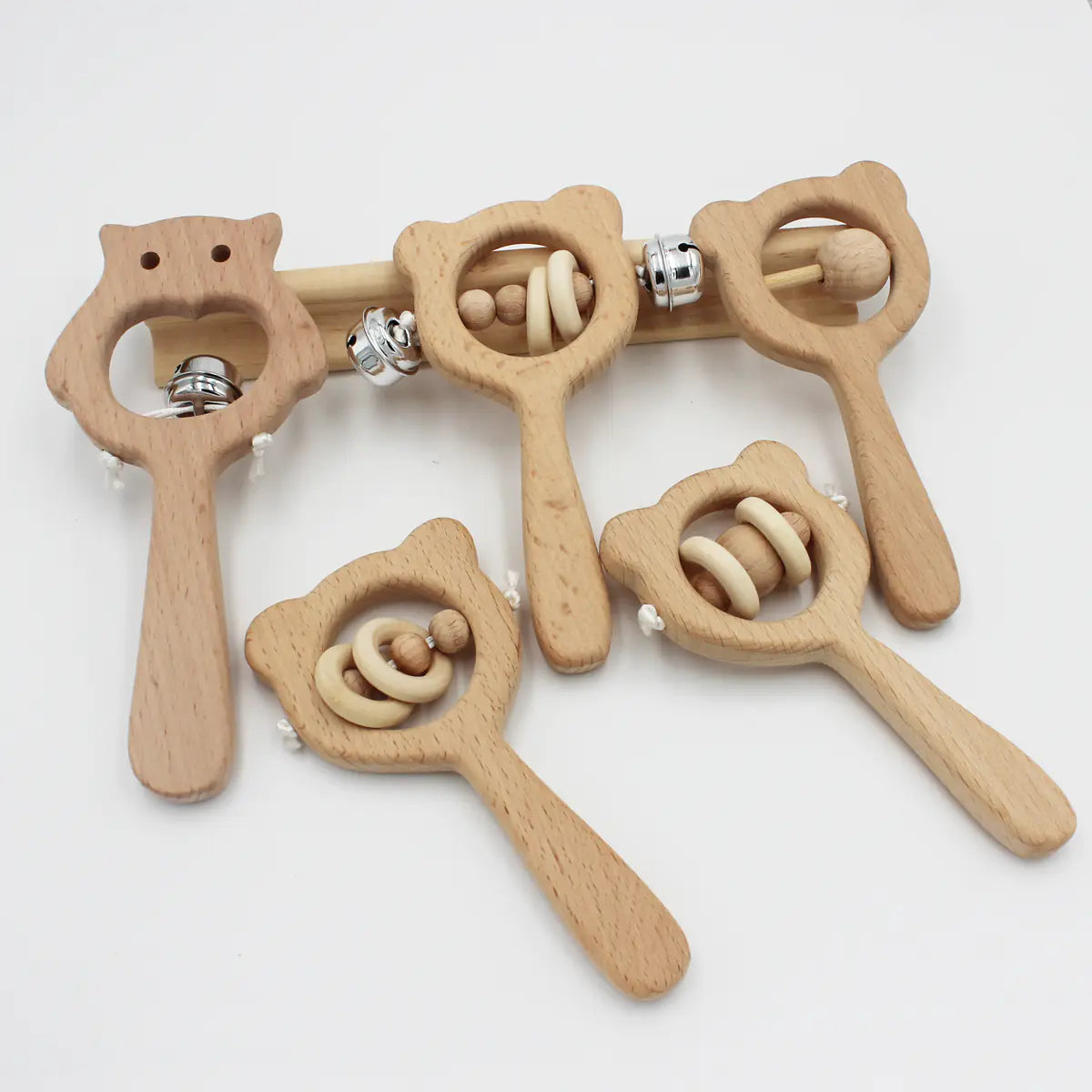 Wooden Beech Handle Chewing Baby Toy
