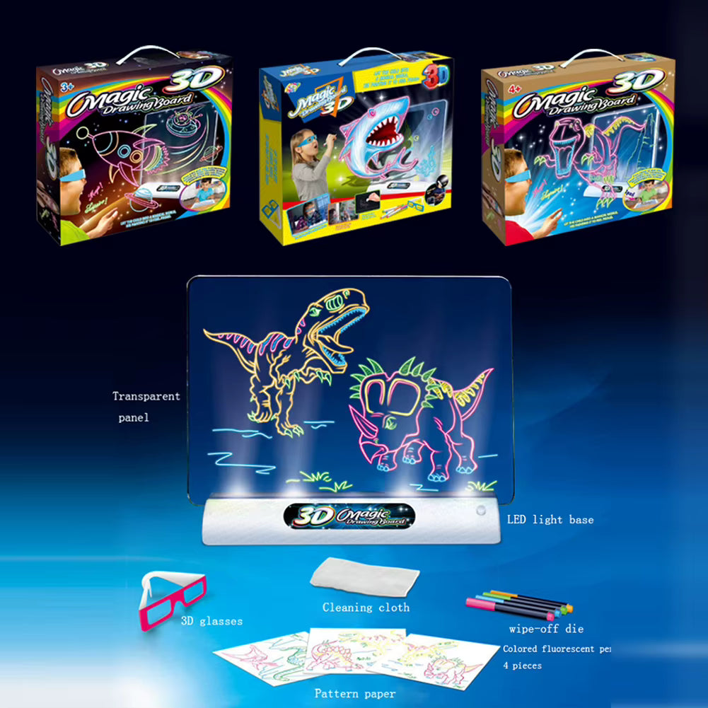 Magic 3D Flash Drawing Board - Multifunctional Color Toy
