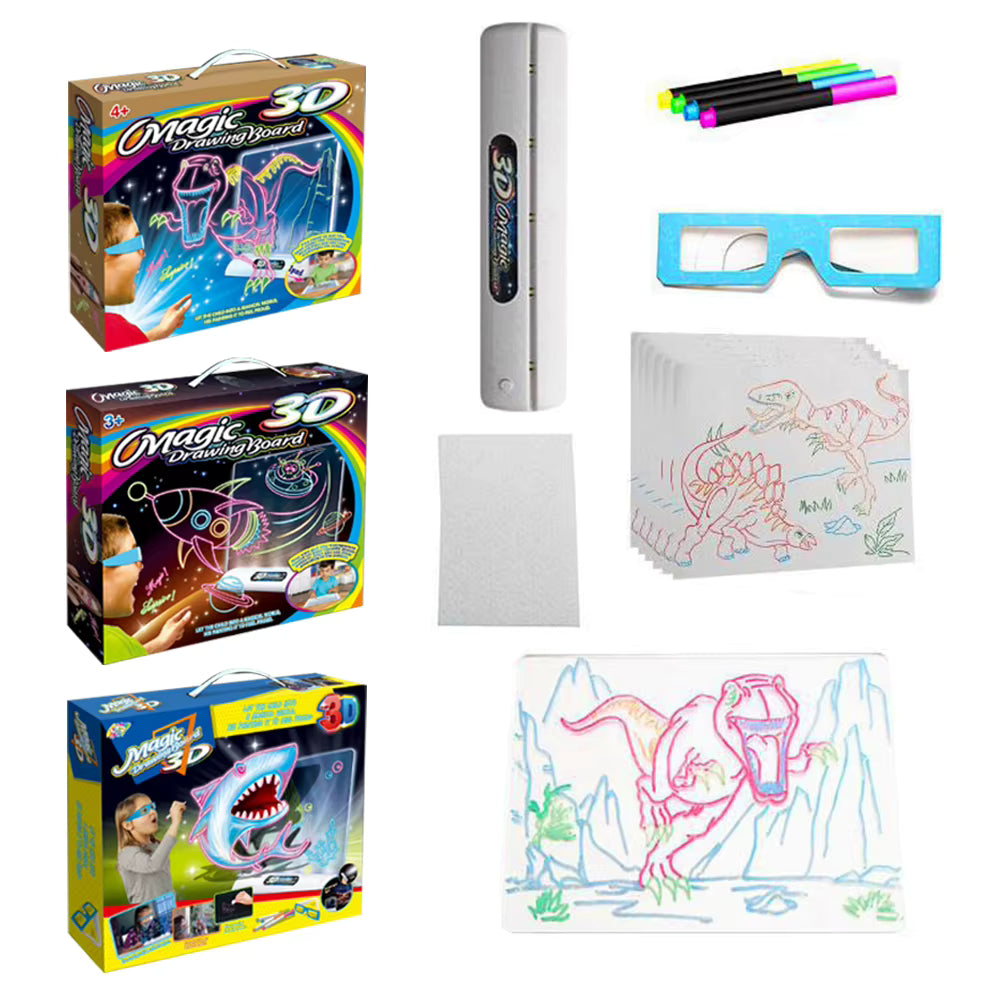 Magic 3D Flash Drawing Board - Multifunctional Color Toy