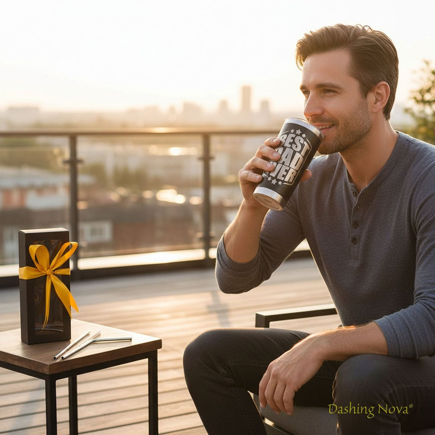 Personalized Best Dad Ever Nutrition Facts Tumbler 20oz Stainless Steel Father's Day Gift
