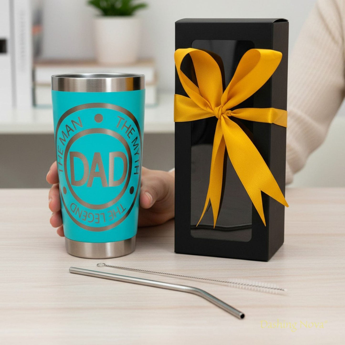 Personalized Best Dad Ever Nutrition Facts Tumbler 20oz Stainless Steel Father's Day Gift