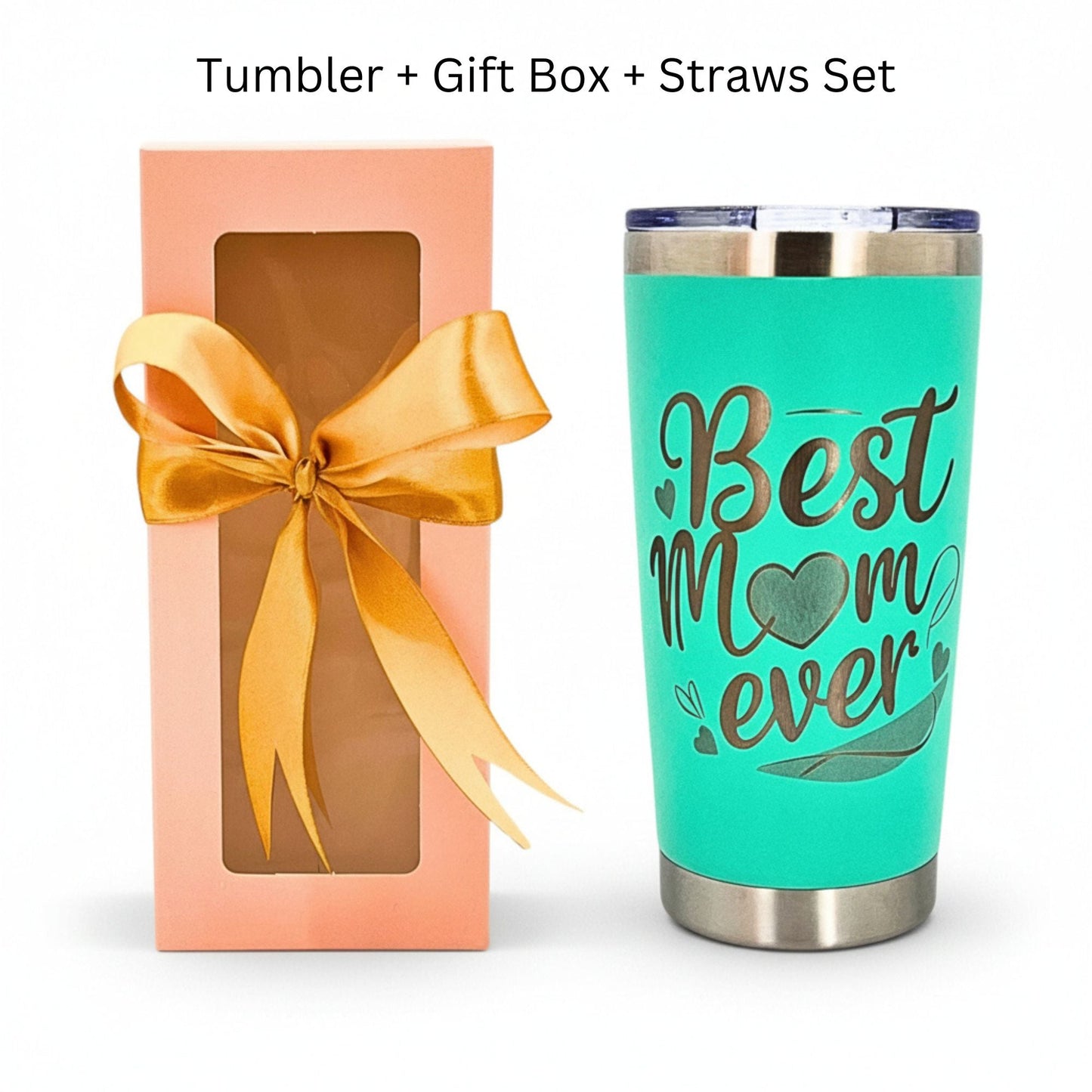 Best Mom Ever 20oz Tumbler Gift Set for Mother's Day & Birthday