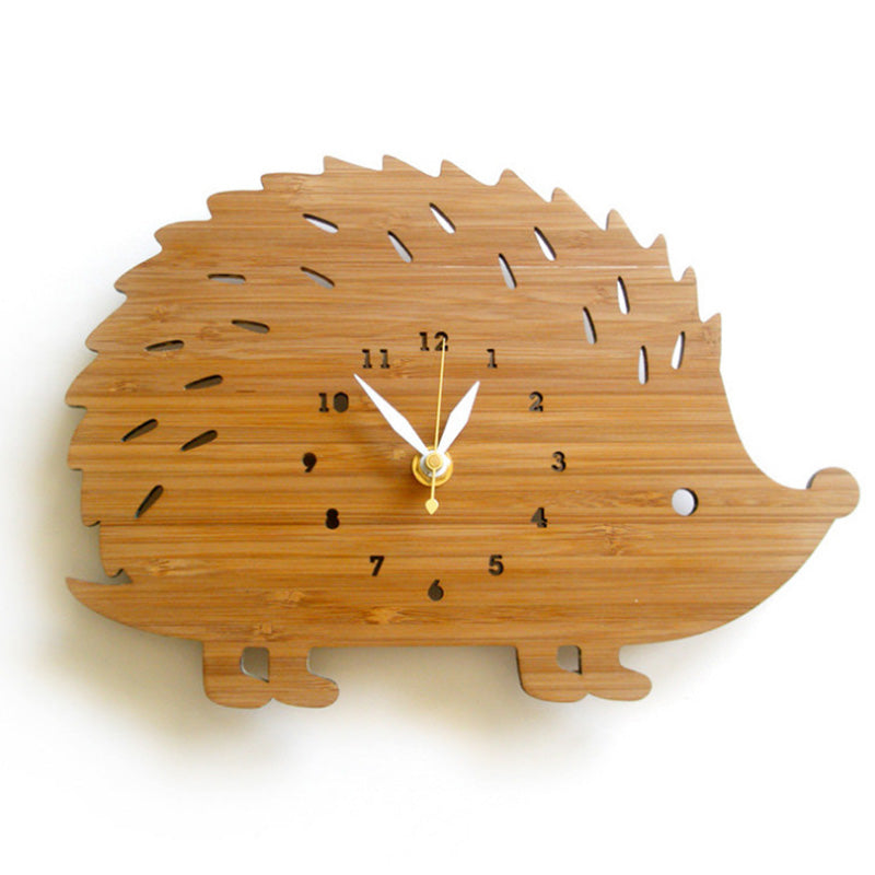 Bamboo Hedgehog Wall Clock
